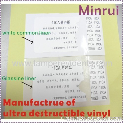 Eggshell Sticker Papers From China Factory,largest Manufacturer Of Destructible Vinyl,fragile Warranty Label Material 